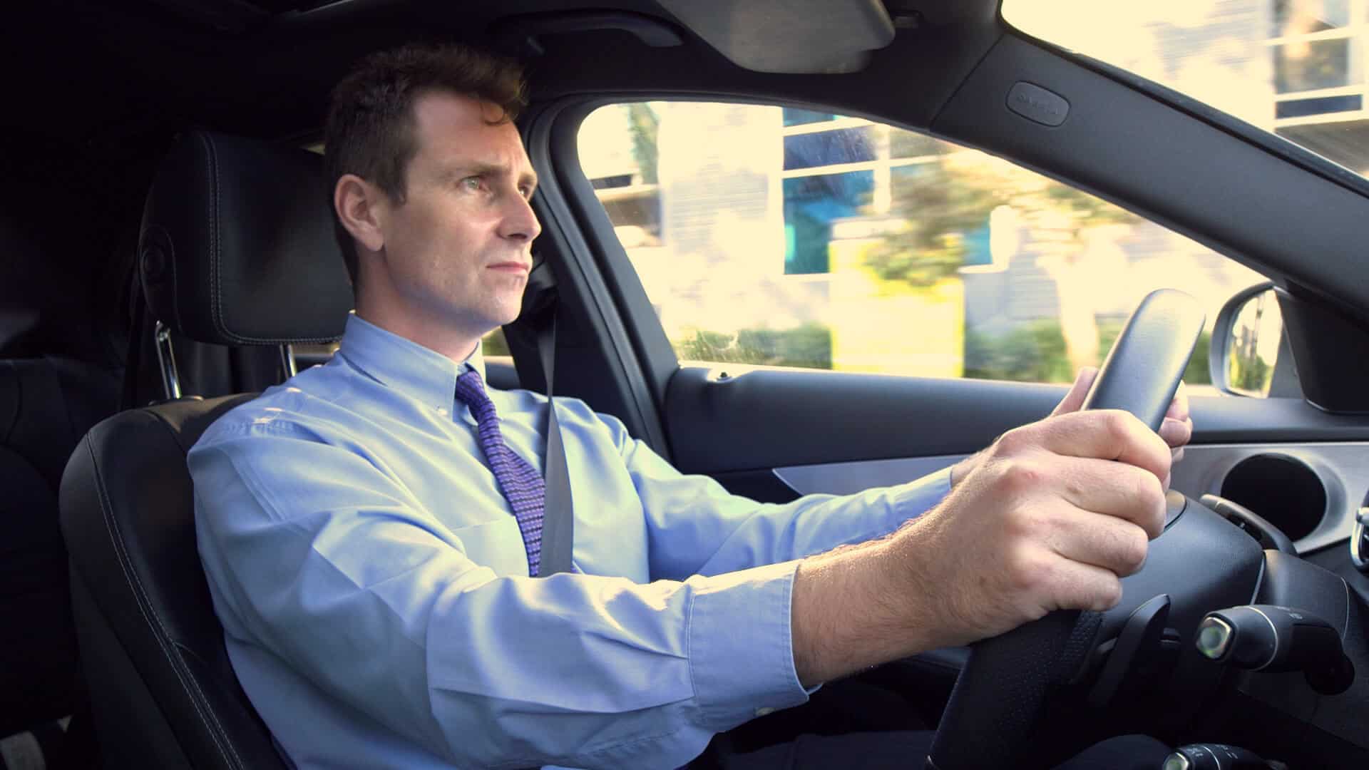 Online driver training student practising driving skills